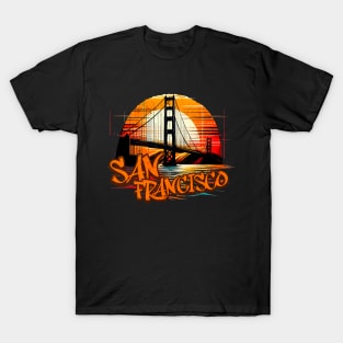 Golden Gate Bridge San Francisco Graffiti Design T-Shirt